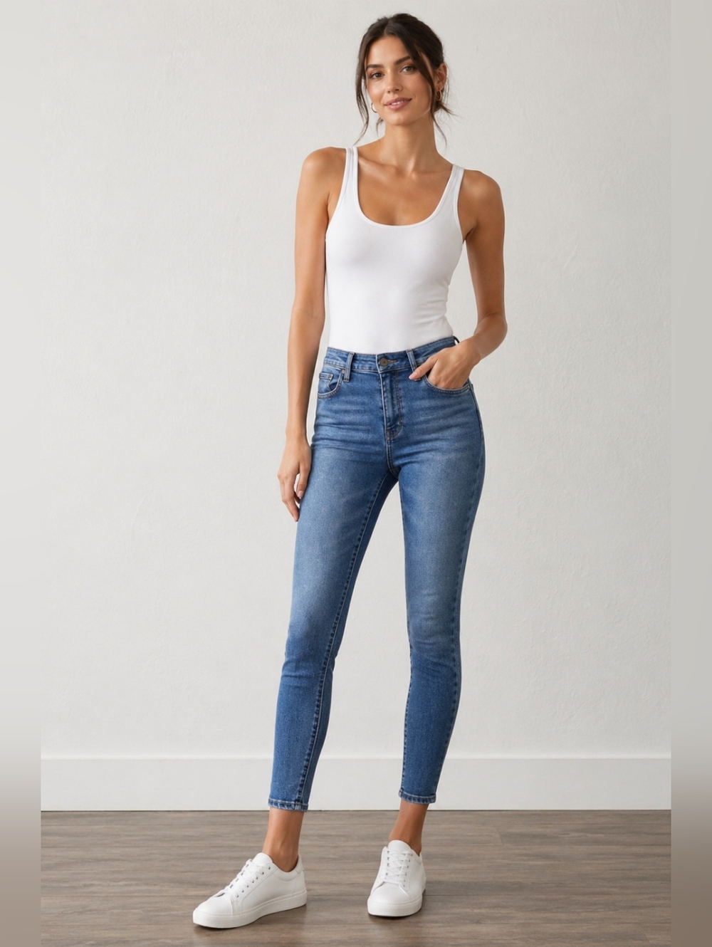 William Rast Women's Size 26 Highrise Skinny Ankle Jeans in Blue Wash